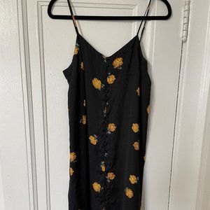 Madewell Floral Button-Up Dress in Black